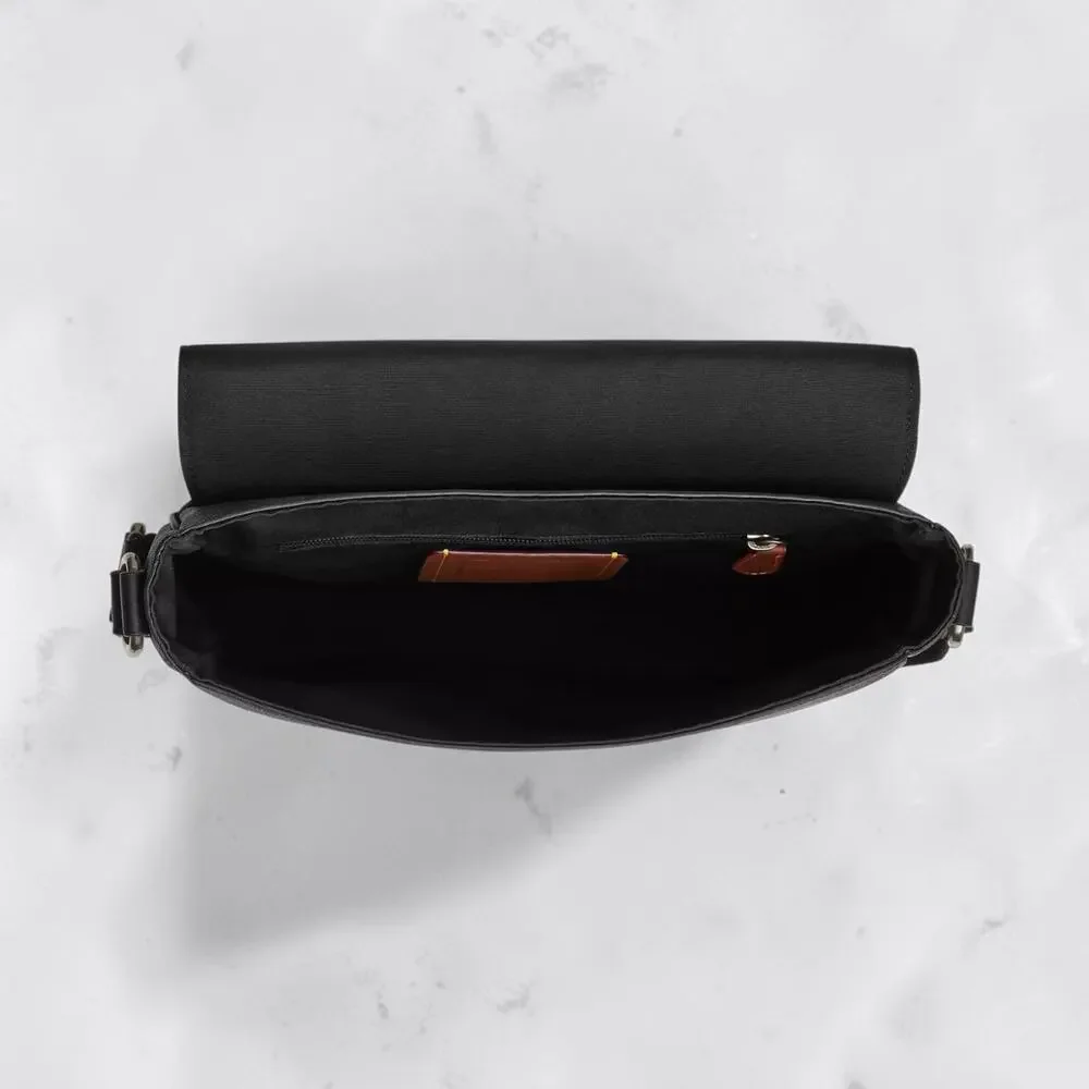 Coach NWT Houston Map Bag Signature Canvas Charcoal Black Messenger CZ399 Men